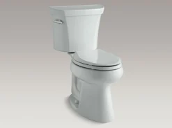 Two-piece elongated comfort height toilet, 1.28 gpf