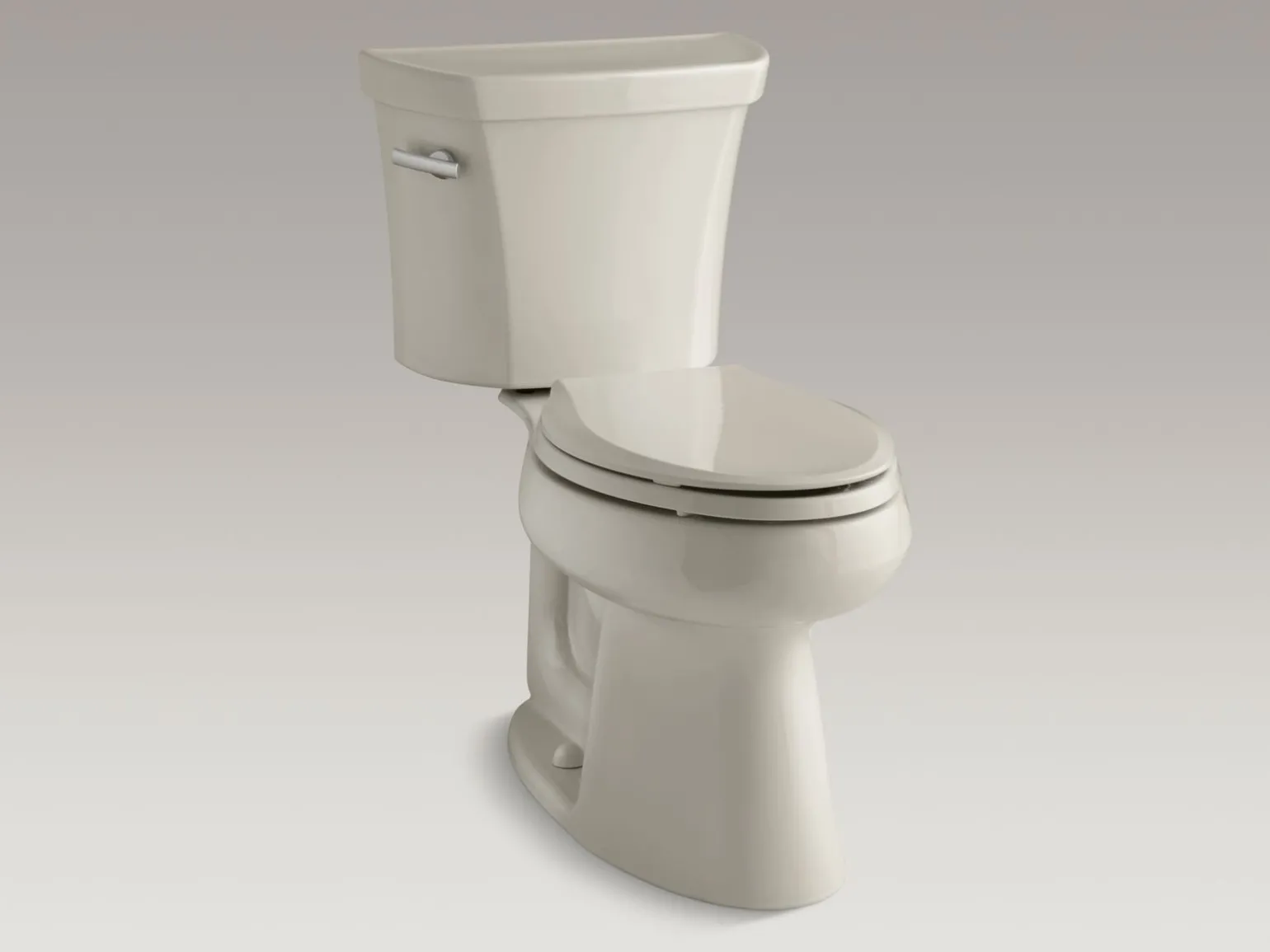 Two-piece elongated comfort height toilet, 1.28 gpf