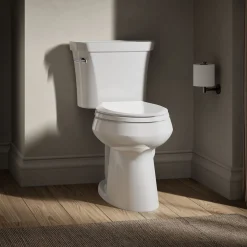 Two-piece elongated comfort height toilet, 1.28 gpf