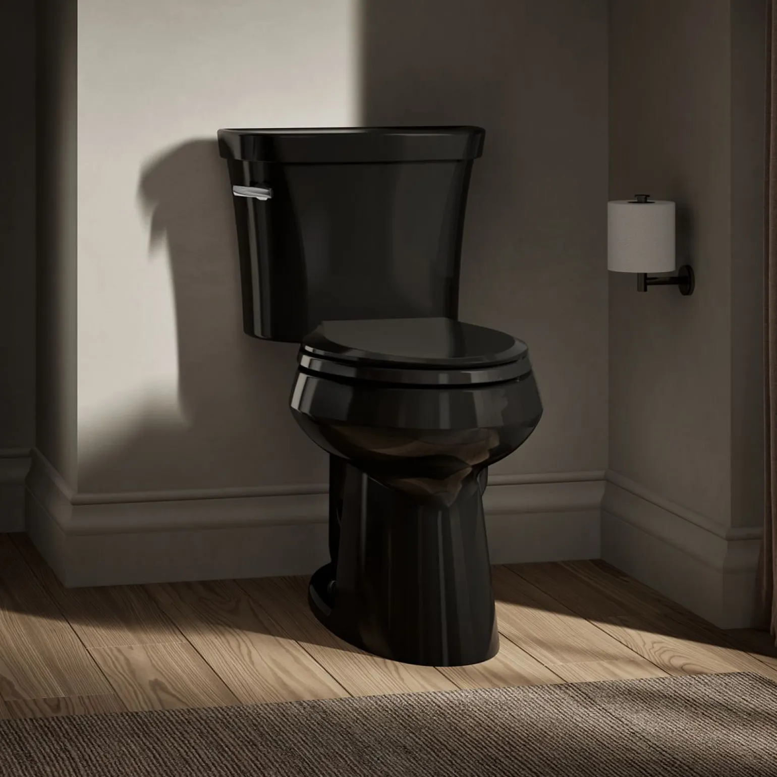 Two-piece elongated comfort height toilet, 1.28 gpf