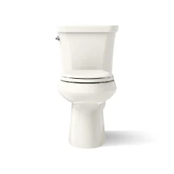 Two-piece elongated toilet, dual-flush