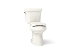 Two-piece elongated toilet, dual-flush