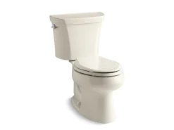 Two-piece elongated toilet, dual-flush