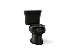 Two-piece elongated toilet, dual-flush