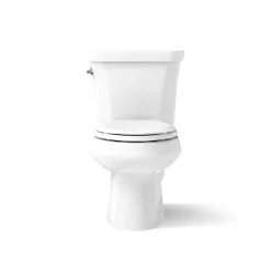 Two-piece elongated toilet, dual-flush