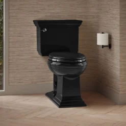 Two-piece elongated toilet, 1.28 gpf