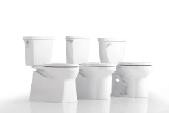 Two-piece elongated toilet, 1.28 gpf