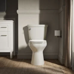 Two-piece elongated toilet, 1.6 gpf