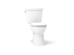 Two-piece elongated toilet, 1.28 gpf
