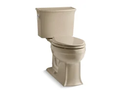 Two-piece elongated toilet, 1.28 gpf