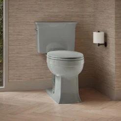 Two-piece elongated toilet, 1.28 gpf