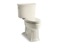 Two-piece elongated toilet, 1.28 gpf
