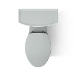 Two-piece elongated toilet, 1.28 gpf