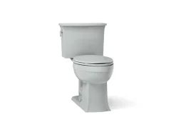 Two-piece elongated toilet, 1.28 gpf