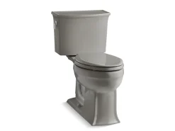 Two-piece elongated toilet, 1.28 gpf