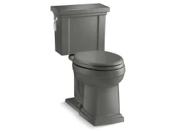 Two-piece elongated toilet, 1.28 gpf