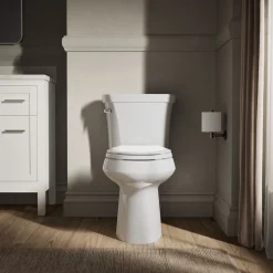 Two-piece elongated toilet, 1.0 gpf