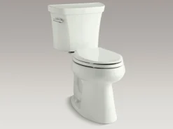 Two-piece elongated toilet, 1.28 gpf