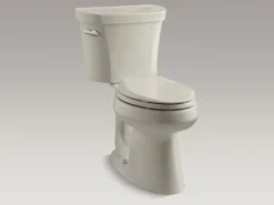 Two-piece elongated toilet, 1.28 gpf