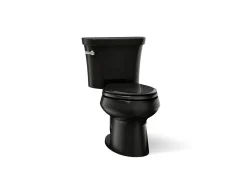Two-piece elongated toilet, 1.28 gpf