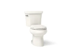 Two-piece elongated toilet, 1.28 gpf