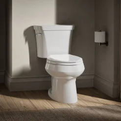 Two-piece elongated toilet, 1.6 gpf