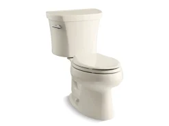 Two-piece elongated toilet, 1.28 gpf