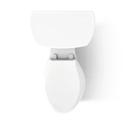 Two-piece elongated toilet, 1.28 gpf