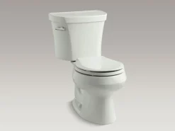Two-piece elongated toilet, 1.28 gpf