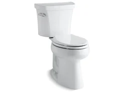 Two-piece elongated toilet, 1.28 gpf