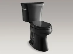 Two-piece elongated toilet, 1.28 gpf