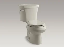 Two-piece elongated toilet, 1.28 gpf