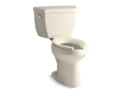 Two-piece elongated toilet, 1.6 gpf