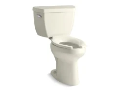 Two-piece elongated toilet, 1.6 gpf