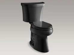 Two-piece elongated toilet, 1.28 gpf