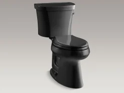 Two-piece elongated toilet, 1.28 gpf