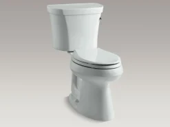 Two-piece elongated toilet, 1.28 gpf
