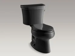 Two-piece elongated toilet, 1.28 gpf