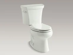 Two-piece elongated toilet, 1.28 gpf
