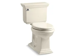 Two-piece elongated toilet, 1.28 gpf