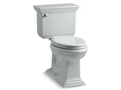 Two-piece elongated toilet, 1.28 gpf
