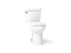 Two-piece elongated toilet, 1.28 gpf