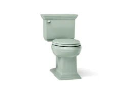 Two-piece elongated toilet with concealed trapway, 1.28 gpf