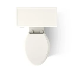 Two-piece elongated toilet with concealed trapway, 1.28 gpf