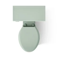 Two-piece elongated toilet with concealed trapway, 1.28 gpf