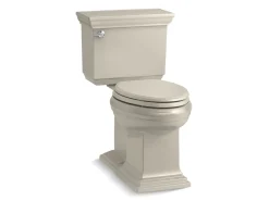 Two-piece elongated toilet with concealed trapway, 1.28 gpf
