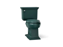 Two-piece elongated toilet with concealed trapway, 1.28 gpf