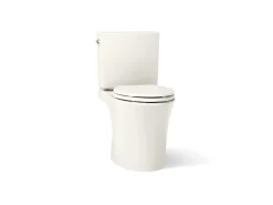 Two-piece elongated toilet with skirted trapway, 1.28 gpf