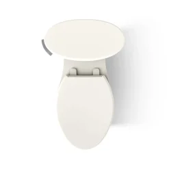 Two-piece elongated toilet with skirted trapway, 1.28 gpf