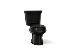 Two-piece round-front toilet, dual-flush